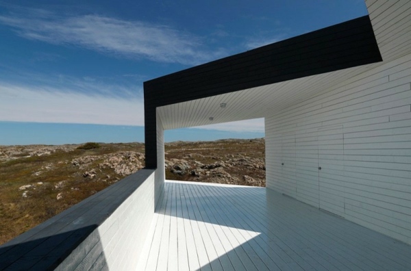 minimalistisk arkitektur - vit terrass