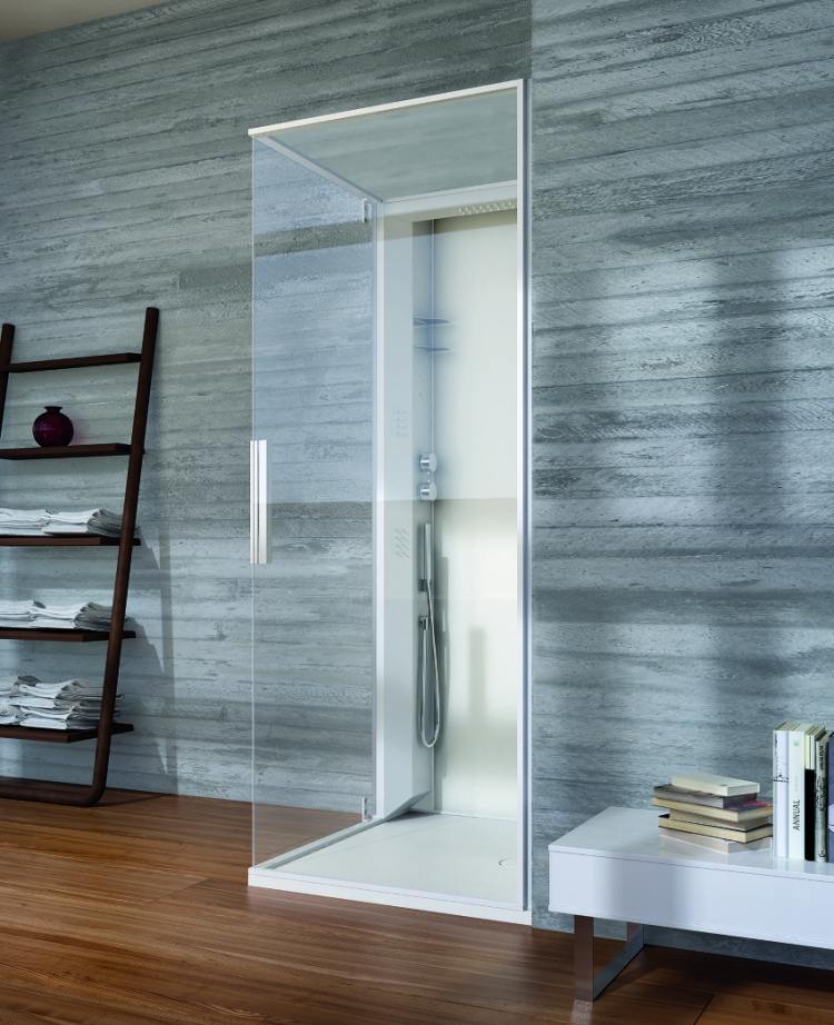 badrum-trä-modern-design-minimalistisk-dusch-skåp-glas-betong-vägg