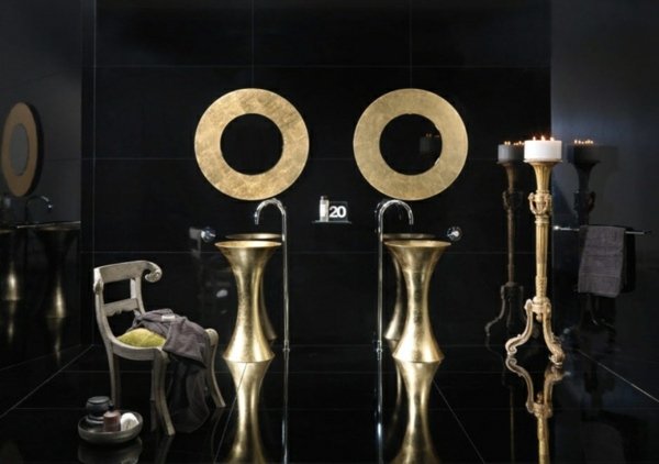 svart badrum-guld badrumsmöbler design