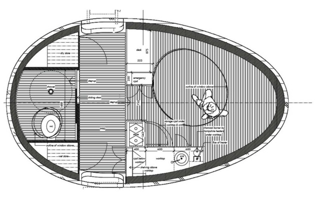 Boathouse planritning ovan träkonstruktion