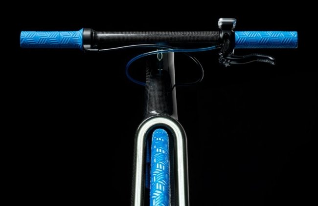Design cykelhandtag blå-modern plastsadel Basf