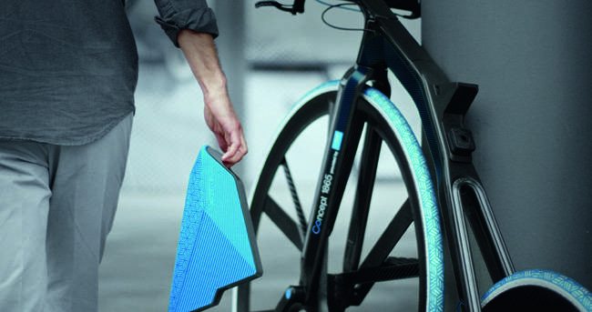 E-cykeldesign-modern-plast batteridriven avtagbar sadel