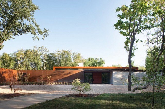 Golv fasad trä glas metall elegant minimalistisk arkitektur