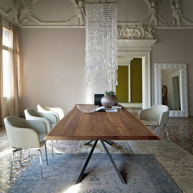 modernt matbord design spyder cattelan italien svart fot