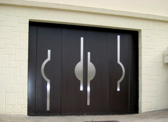 garageport designelement trä aluminium detaljer