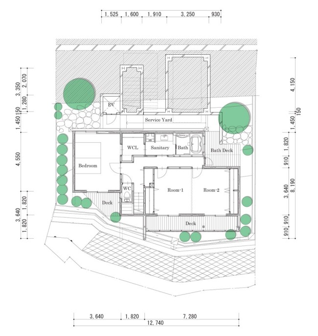 arkitekturplan hus sluttning av kenji yanagawa