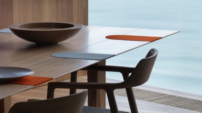 Coastal House Australia-moderna trä matsal-inredning bord stolar