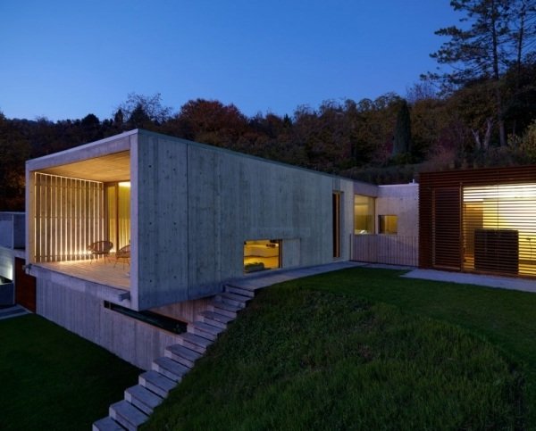 betonghus glas italien natur landskap arkitektur modern