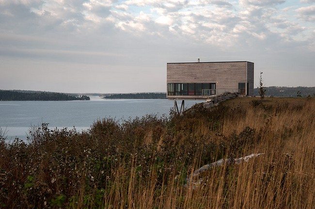 minimalistisk arkitektur hus trä fasad utsikt hav