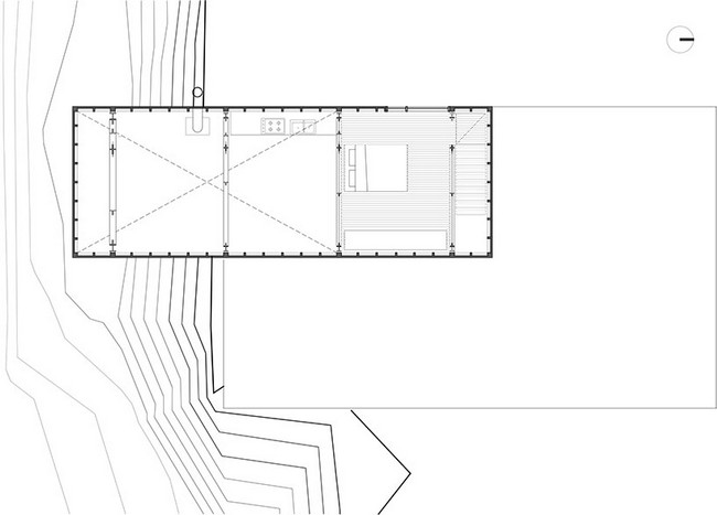 modern minimalistisk arkitektur kub byggnad skiss
