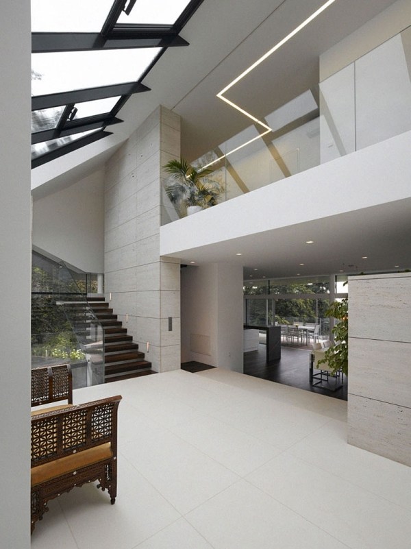 modern husdesign med panoramautsikt stort rum