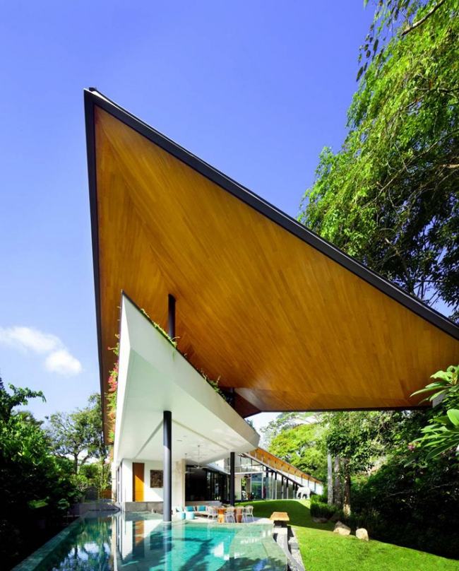 modernt hus K2LD arkitekter singapore takpool terrass