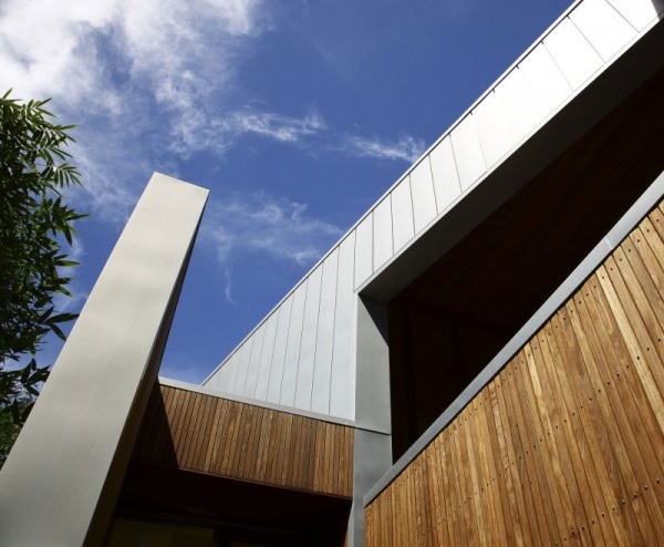 modernt hus australiens fasad träpanel