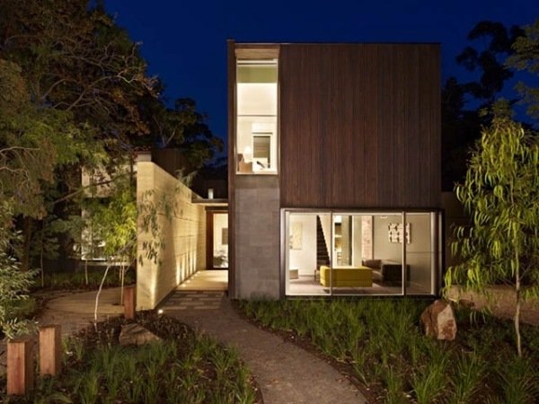 Trähusblock hus-modern arkitektur hållbar