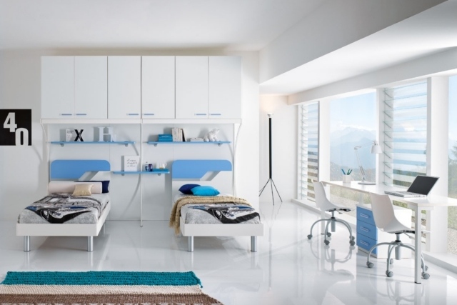 barnrum-uppsättning-pojkar-vit-blå-modern-möbler