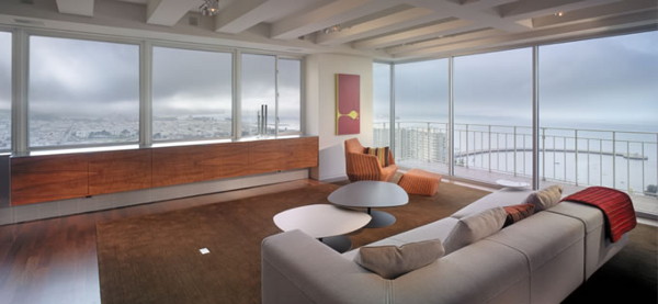 Modern lägenhet i San Francisco vardagsrum