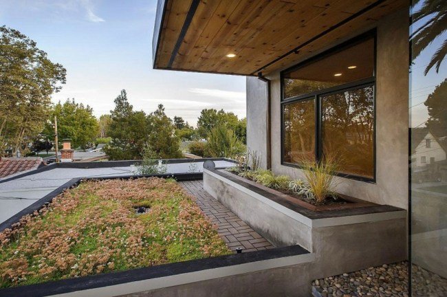 Trädgårdsdesign moderna terrasser steg betong