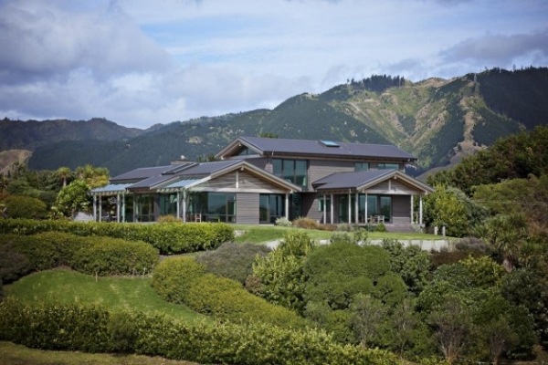 Passivhus mitt i Nya Zeelands våtmark