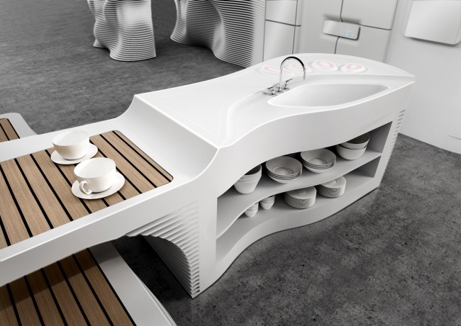 futuristiskt kök modern möbeldesign av himacscf