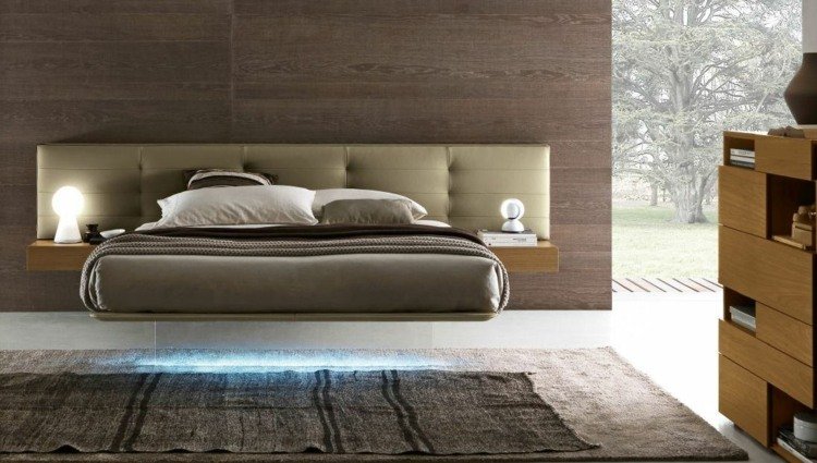 säng-sovrum-vinge-system-futuristisk-belysning-blå-sänggavel-klädsel