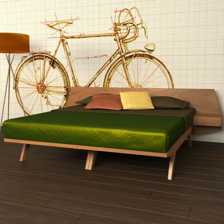 säng-sovrum-gio-morelato-retro-optik-trä-sänggavel-grönt-siden-sängkläder