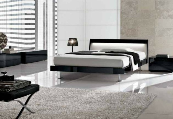 trendig design - svartvitt sovrum