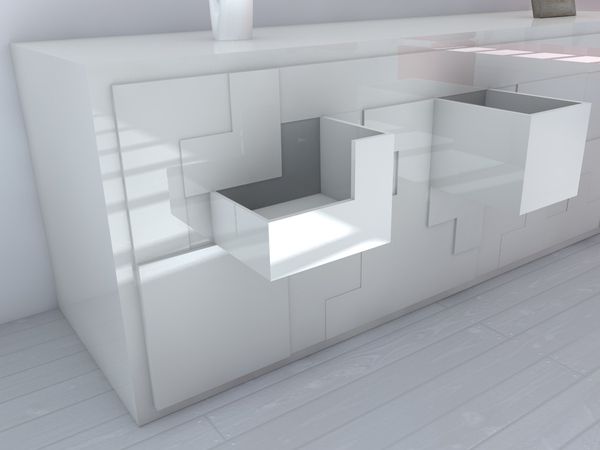 Modern skänk tetris byggstenar låddesign