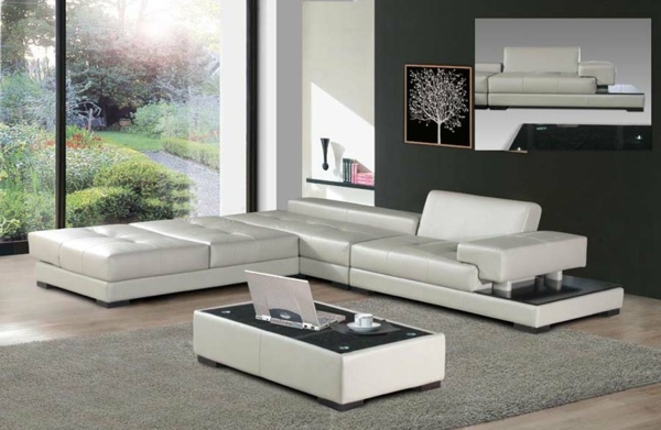 snygg design vit soffa