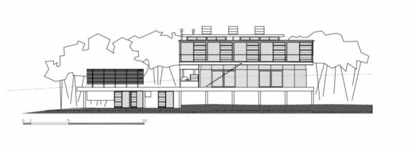 elegant villa i Brasilien - skiss av byggnaden