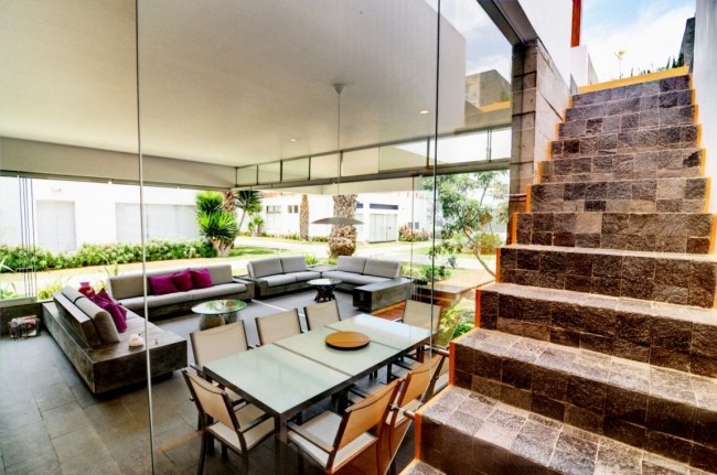trappor stenplattor casa seta bostadshusdesign med takterrass