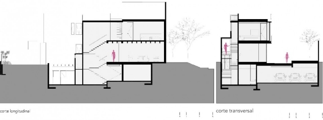 modernt bostadsbyggnadsplan konstruktion tvärsnitt