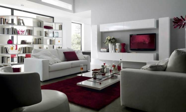 vit-grå-interiör-vinröd-röd-matta-modern-interiör