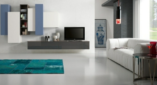rektangulära-modulära-skåp-vävda mattor-i-ljus-turkos-läder-soffa