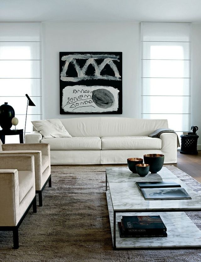 Klädda soffbord i soffbord, vit marmor, stödyta
