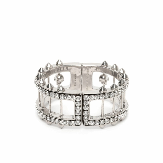 Crystal bar-armband-bred-silver glans