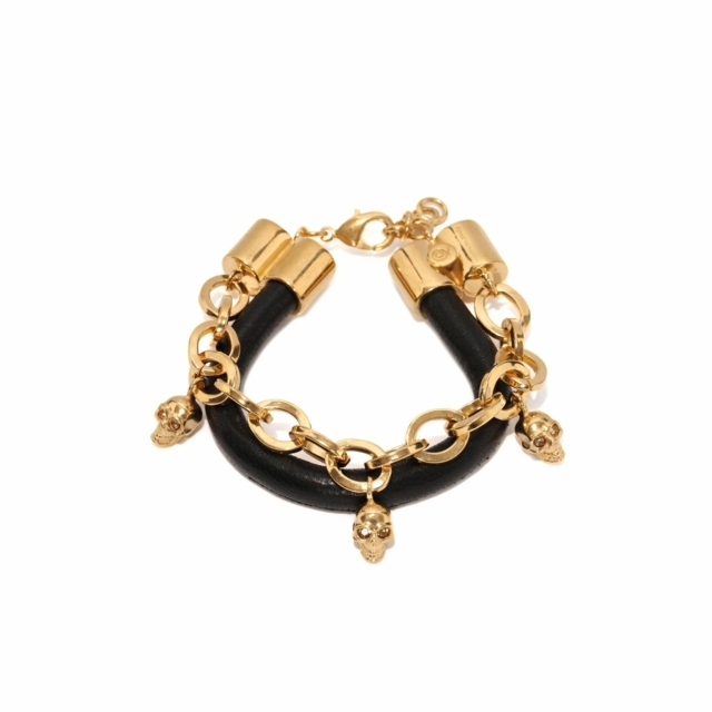 Läderarmband-guldfärg-modesmycken-McQueen