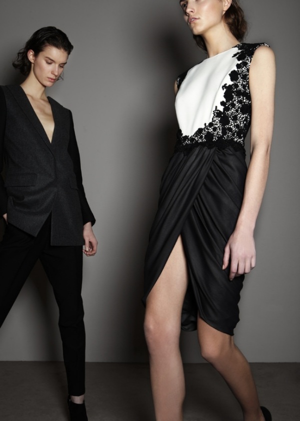 Svart och vit klänning spets giambattista-valli kollektion modetrender-2014