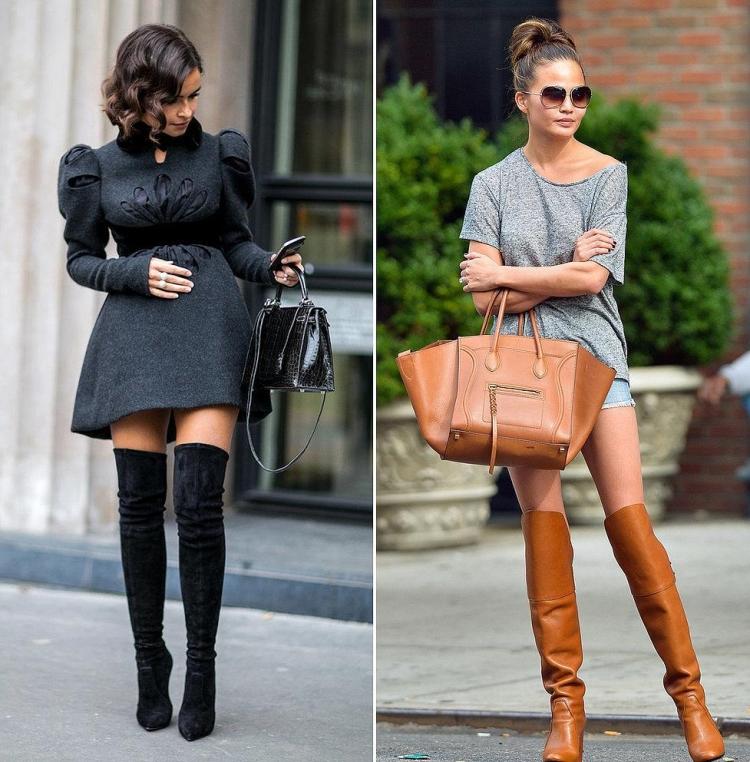 Modetrender 2015 överknee-brun-stövlar-bär