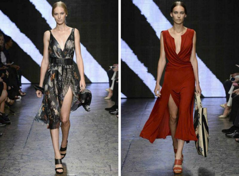 Modetrender-vår-sommar-2015-klänningar-knälång-khaki-Donna-Karan