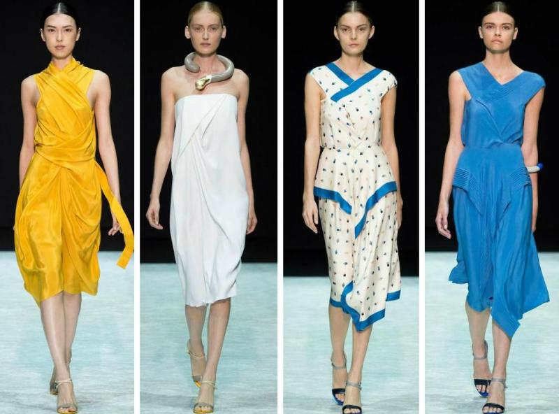 Modetrender-vår-sommar-2015-midja-knälånga-klänningar-angelos-bratis