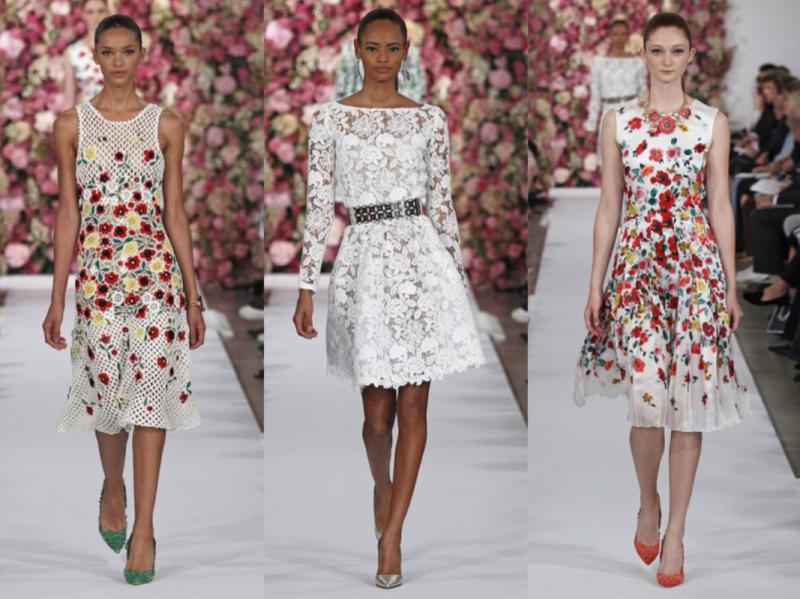 Modetrender-vår-sommar-2015-klänningar-blommönster-Oscar-de-la-Renta