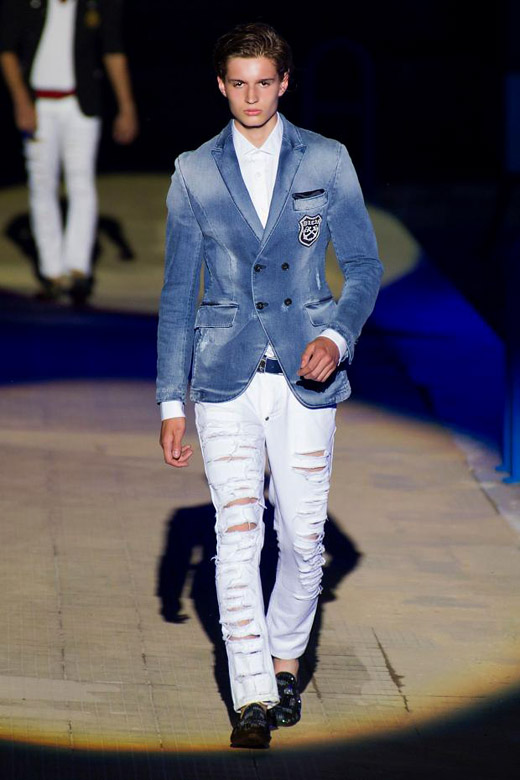 Vår-sommar 2015-jeans-blazer-weisse-byxor-philipp-plein