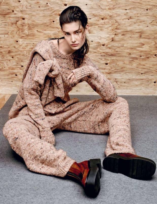 läder-stövlar-med-tallrik-honung-brun-höst-vinter-2014-modetrender-stickade kläder