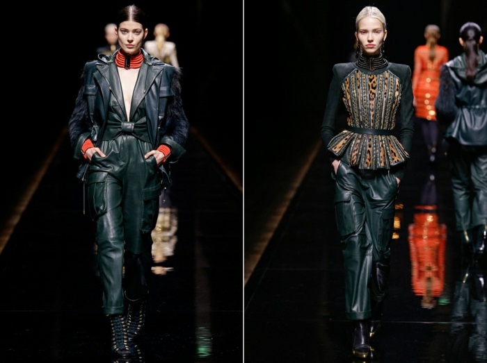 Balmain läderbyxor Toppdesigner höst