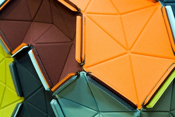 Färgglada mönster av textilplattor-Moln Kvadrat