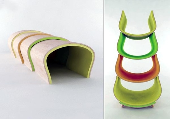 Modulära barnmöbler-sittplatser-färgglada