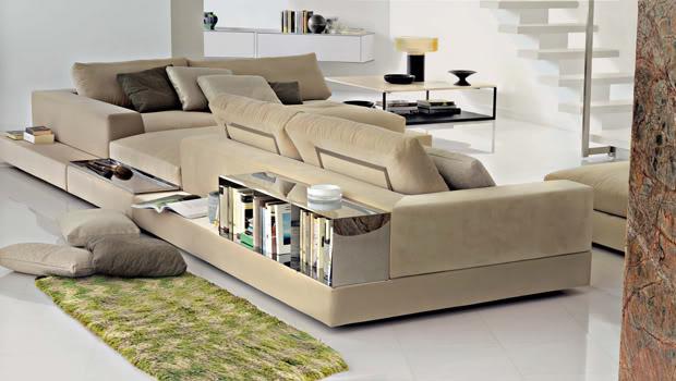 PLAT soffa design beige hyllor Arketipo