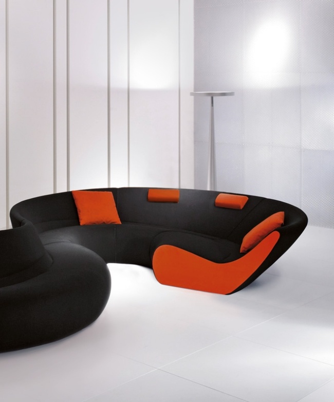 Walter Knoll modulär sittgrupp Design Circle svart-röd