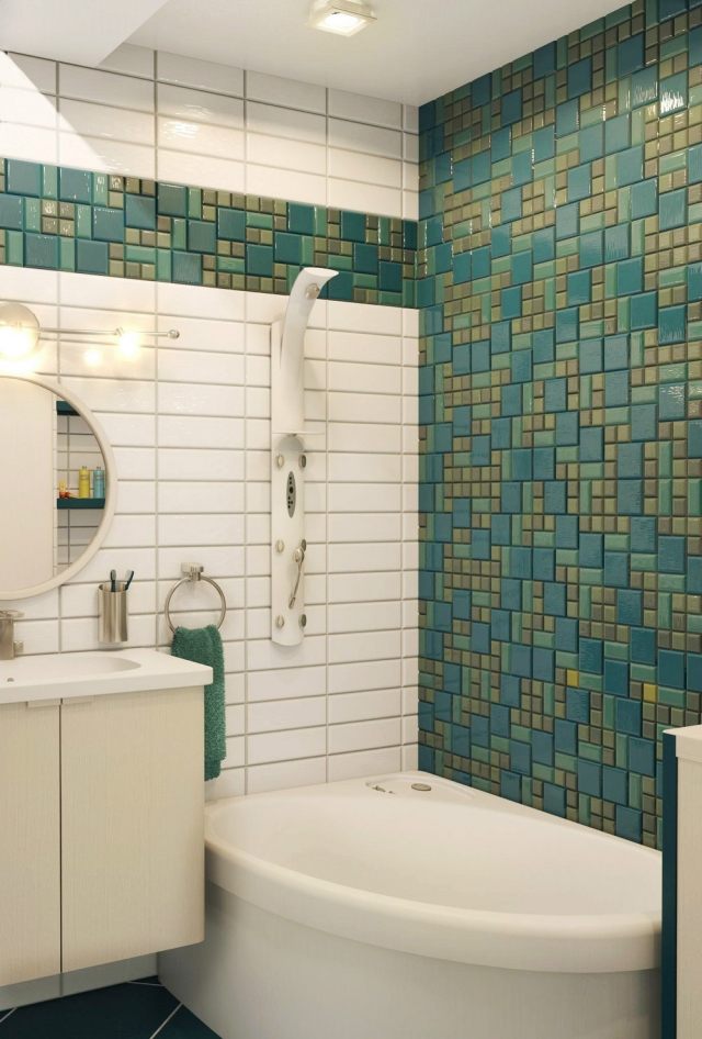 badrum-hörn-badkar-vit-vägg-kakel-grön-mosaik