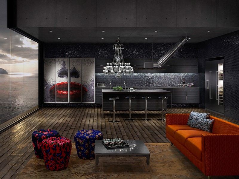 Mosaikplattor i köket modern-kök bakvägg-glasmosaik-design